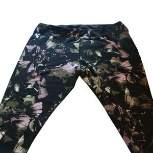 Avenue Black, Green and Purple Stretch Capris